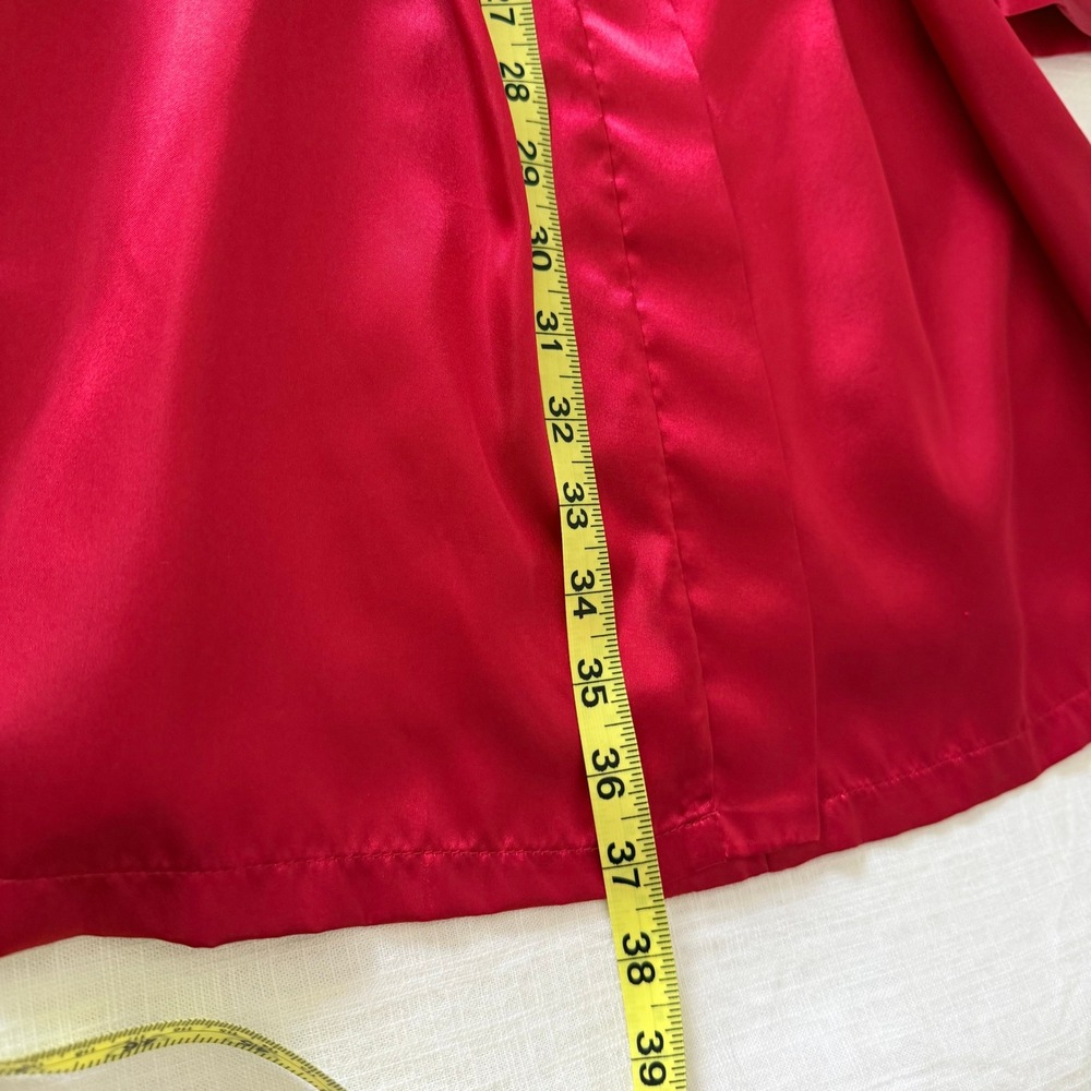 Dreamgirl Red Satin Robe Kimono Short Belted Sleepwear Plus Size 3X/4X Nice - Picture 11 of 11